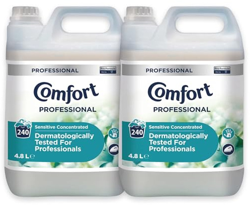 Comfort Professional Sensitive Concentrated Fabric Softener 4.8L (Pack of 2) - 480 Washes | Long-Lasting Freshness for Your Laundry | Detergent | Anti-Static & Hypoallergenic