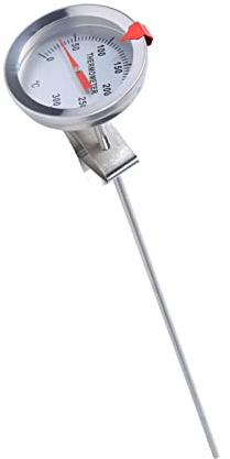 12 Long Professional Food Cooking Thermometer, Stainless Steel Digital Probe Food Thermometer with Clip for Frying Oil Cooking and Baking and Food Meat Homebrew Wine Kettle