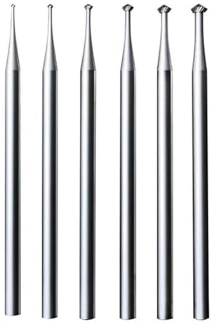 Elantoexis 6Pcs 90º Burr Set - 3/32Inch Shank Jewelry Making Setting Burs for Lapidary 008-023 Easy Install Easy to Use