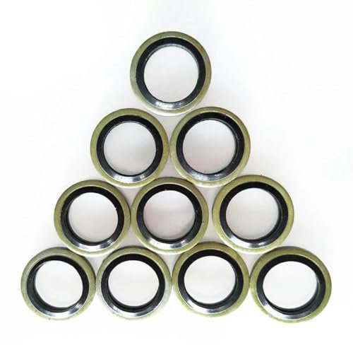 Verbundscheibe Metall Gummi 6/8/10/12/14/16~60mm Ablassschraubendichtung Passend für M6/M8/M10/M12/M14/M16~M60 Kombinierte Scheibendichtung M16 (10 Stück)