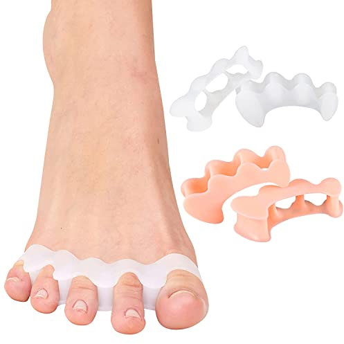 Separatore Dita Piede-4 pezzi in Silicone, Distanziatore Dita Piedi, Separa dita Piedi, Toe Spacer, Separadita Piedi Silicone, per il sollievo dal dolore dell’alluce valgo,adatto per uomini e donne