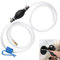 Siphon Pump for Gasoline Gas Oil Fuel Petrol Diesel Fluid Water Fish Tank,Gas Siphon Hose Pump,Fuel Siphon Pump with 2 Durable PVC Syphon Hoses with Hose Clip,Metal Buckles (syphon pump 001)
