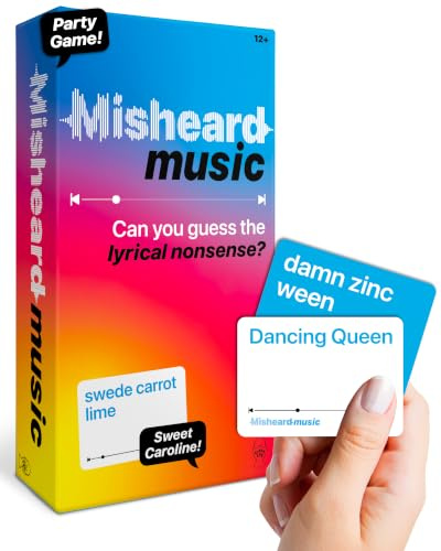 Lucky Egg Misheard musikspel – Gissa låten eller artisten med 500 lyriska icke-sense-kort – roliga familjespel för barn och vuxna – spela i lag – roliga musikspel för karaoke och festunderhållning