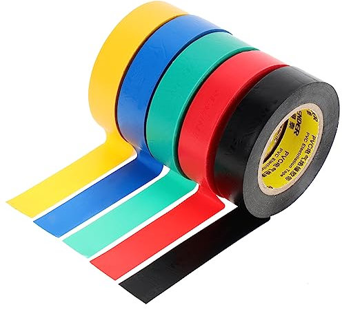 JEWEDECO 10piezas Cinta Aislante De Pvc Industrial Para Exteriores Colores De Cinta Aislante De Colores Uso Proyectos De Electricidad y Reparación