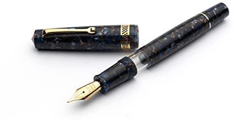 Leonardo Officina italiana Penna Stilografica Momento Magico Pietra Salata - Gold Trim (ELASTICO F)