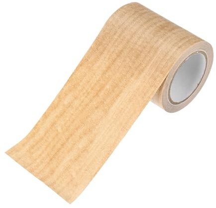 M METERXITY 1-Rouleau Ruban De Réparation Grain De Bois, 2.24in x 15ft Texturé Réaliste Auto-Adhésif Ruban Sol Bois Papier Contact Pour Meubles/Sols/Maison [Châtaignier Clair]
