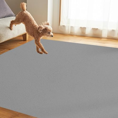 Futtermatte Hund Groß Futtermatten Für Hunde, PVC Hundefutter Matte AntisRutsch, Napfunterlage Wasserfest Kein Geruch, Katze Hundenapf Unterlage, Leichtzusreinigen Futternapf Matte(Greys,60x120cm)