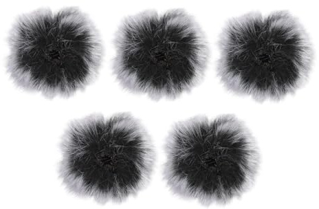 IMIKEYA 5pcs Noise Cover for Microphone Clip -mic Covers Plush for Gaming Mics Laptop Mic Use Protectors