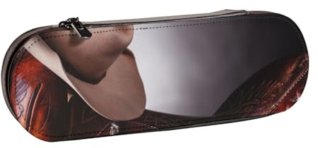 Hgbbdyyjj Pferdesattel mit Cowboyhut, personalisierbar, bedruckt, multifunktional, wasserdicht, Kosmetiktasche mit Klappen-Design, Schwarz , Einheitsgröße, Taschen-Organizer