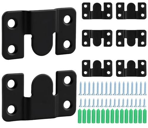 8 crochets de suspension emboîtables,supports de montage encastrés dissimulés pour cadres photo,supports cachés,en acier inoxydable avec vis,noirs