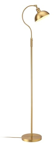 O’Bright Heritage - Banker’s Floor Lamp, 3-Level Touch Dimming, Adjustable Tilt Shade, Removable Lampshade Design, E26 Socket with 6W Dimmable LED Bulb, Gold Metal Shade, Antique Brass