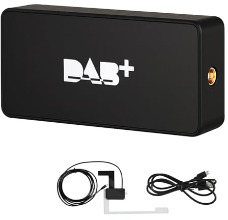 ESSGOO DAB/DAB+ Empfängeradapter für Android Autoradio | Digitaler USB Tuner | Komplettset mit Antenne für Auto & Car Stereo