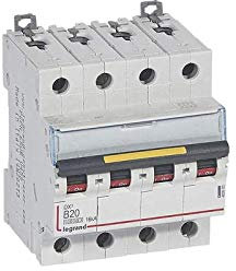 Disjoncteur DX³ 10000-16kA - 4P 400V~ - 20A - courbe B - 4 modules