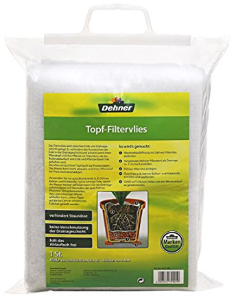 Dehner Filtervlies für Pflanztöpfe, ca. 2 x 1 m, weiß-grau