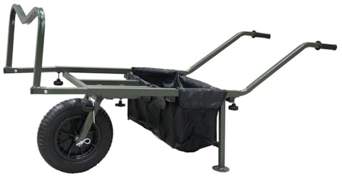 BAT-Tackle Carp Trolley MK II – Wendiger Angel-Transportwagen bis 75kg – Längenverstellbare Ladefläche & Luftbereifung – Inklusive Gepäcktasche – Klappbares Stahlrohrgestell