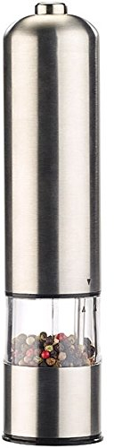 Rosenstein & Söhne Elektrische Salzmühle: Elektrische Salz- / Pfeffermühle mit Keramik-Mahlwerk, Licht, 22,5 cm (Gewürzmühle mit Licht, Pfeffermühle Salzmühle, Elektrischer)