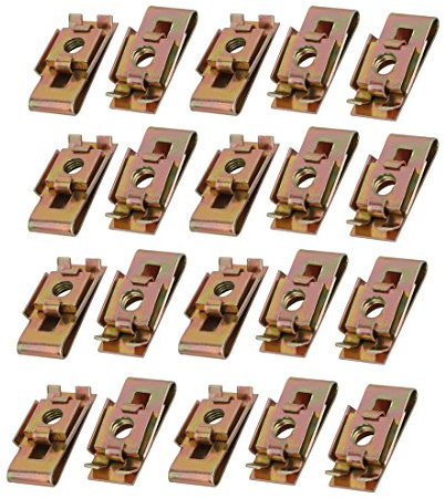 sourcing map 20pcs Geschwindigkeit Verschluss U Mutter Klemme M5 | Verzinkt Messing, Schraubenbolzen