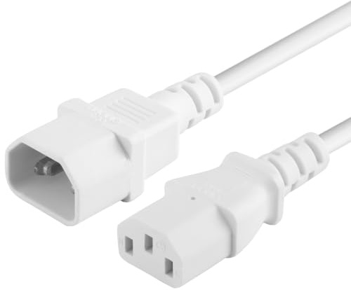 PremiumCord Fuente de Alimentación para PC 230V 3m, Cable Alargador IEC 320, Enchufe, IEC 320 C13 A C14, Cable de Alimentación, Color Blanco