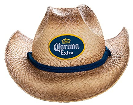 Men's Corona Extra Straw Beach Cowboy Hat with Curved Brim Tan