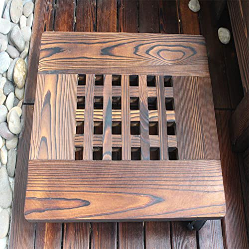 XSSS-ZC Rechteckiger Blumentassentabell, Massivholz-Mobile Blumentopf-Basis mit Universalrädern, Bodenständer für Bonsai mit Rollen, Holztablett,No.3,30 * 40cm