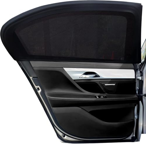 Rajvia Auto Sonnenshutz, Universal Sonnenblende Auto Netz Sonnenschutz Auto Baby mit Zertifiziertem UV für Seitenfenster Meshmaterial Schützt Mitfahrer, Kinder & Haustiere (XL)