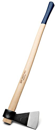 Kings County Tools Classic Italian Tree Felling Axe | 35 Long Straight Ash Wooden Handle | 8.75 Long Powder Coated Steel Head with 4.25 Striking Face