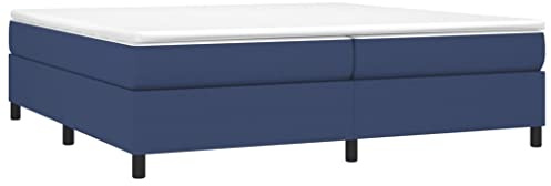vidaXL Estructura de Cama con Somier, Somier de Matrimonio de Listones, Base de Cama Tapizada, Mueble para Dormitorio Hogar, Tela Gris Taupe Azul 200x200 cm