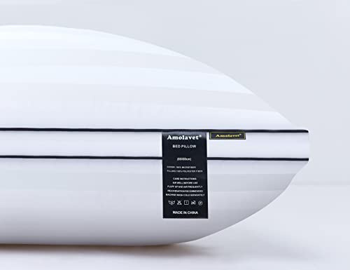 Amolavet Kopfkissen 80x80 2er Set Hotel Kissen Super Weiches Mikrofaser Schlafkissen Verstellbares Allergiker Kissen mit Nackenstütz für Seitenschläfer Rückenschläfer & Bauchschläfer Waschbar