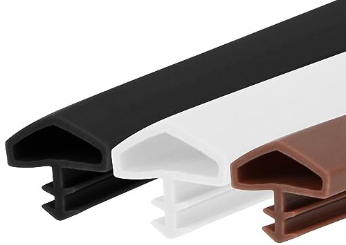 MENAYODA Türdichtung, TPE Gummi Türdichtung, Nutbreite: 4mm, Falzbreite: 12mm, Zimmertürdichtung Haustürdichtung (5m, Schwarz)