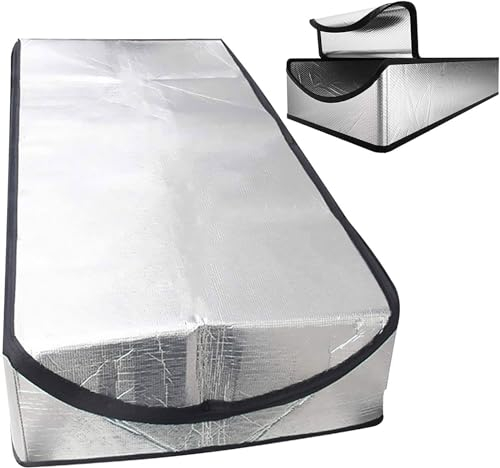 AHDFY Dachbodentreppen Isolierung Abdeckung, Universal, Feuerfest, Wasserdicht, Tragbar, Luftpolster-Aluminiumfolie, ReißVerschluss FüR Dachbodentreppen, Gartenleiter,(54 X 25 X 11in)