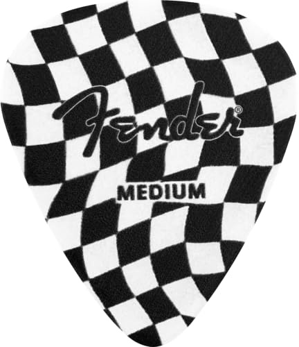 Fender Zelluloid Gitarrenplektren, 351 Form, Schachbrett, 8 Stück