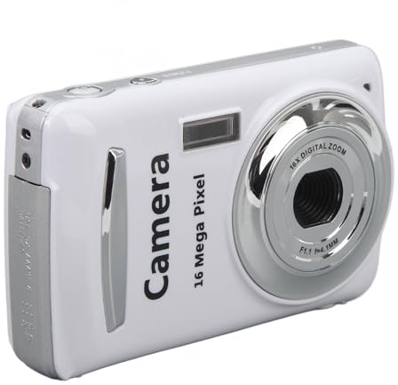Digitalkamera, 1080P 16 MP Digitale Point and Shoot Kamera, 2,4 Zoll HD Bildschirm, 16 facher Digitalzoom, Autofokus, Mehrachsenstabilisierung, Tragbare Reisekamera für Studenten