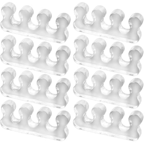 HSIXHAF Gel-Zehentrenner 4 Paar Zehenspreizer und Korrektoren für überlappende Zehen Bunion Korrektur Fußzehen Ballenzehen Hammerzehen Linderung von Fußschmerzen, Zehenschutz, transparent