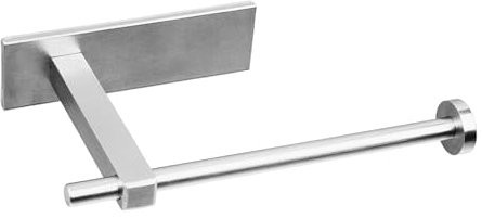 Portarollos de Papel de Baño - Adhesivo Sin Taladrar, Diseño Moderno y Sencillo, Acero Inoxidable A304L - Accesorios Baño, Soporte Papel Higiénico, Portarrollos Papel Higiénico (Plateado Cepillado)