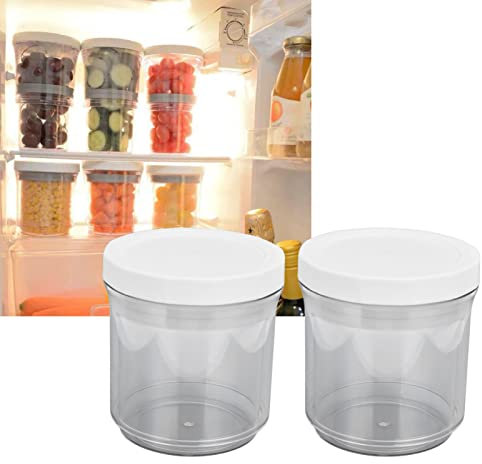 Vitdipy Contenitore sottovuoto da 2 pezzi, contenitore per alimenti regolabile a scomparsa a spinta con coperchio per cucina, ristorante domestico