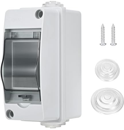 Szaboviktoria Verteilerkasten Aufputz IP65, 2 Module, Weiß, Kunststoff, Wasserdicht, Inkl. 1, Für Garten oder Außenbereiche