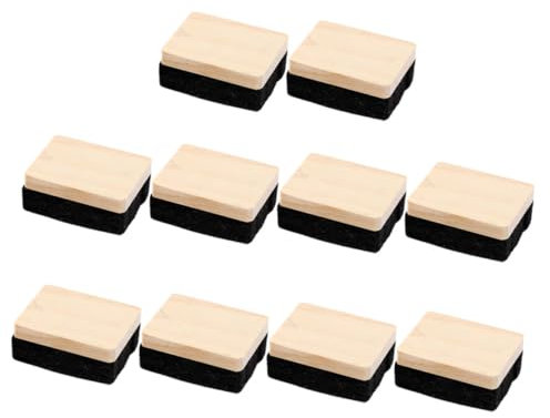 OFFSCH 10stücke Staubfreie Schwarze Tafel-radierer Aus Holz Multifunktionale Kleine Filz-radierer Für Unterricht Und Büro Für Schulen Und Heimgebrauch