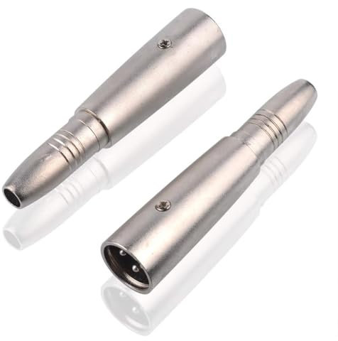 TECHZOCO Adaptador XLR Macho a Jack 6,35 mm Hembra, Convertidor TS/TRS a XLR, Apto para micrófono, Audio electrónica, amplificadores, entre otros, 1 unidad