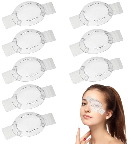 MOLZINY 8 Stück Augenschutz Transparent Augenklappen Bequeme Atmungsaktiv Augenklappe Kunststoff-Augenklappen mit kleinen Loch Pflege Augenmaske zum Schutz der Augen für Erwachsene Kinder