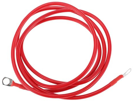 HOPESPANNER Universal 3/8 Lug 8 AWG Battery Inverter Cable Red 6.5FT Battery Cable Tinned Copper 1 Pc