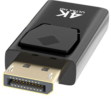 VIEVRE Adaptateur DisplayPort 4K vers HDMI, DP vers HDMI, HD DisplayPort avec transmission audio et bonne résolution de qualité, compatible avec moniteur, ordinateur portable, projecteur, TV