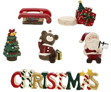 GLEAVI 6stücke Fischtank Weihnachtsdekoration Dekoratives Ornament Aquarium Weihnachtsaccessoire Aquarium Deko Requisiten Foto Requisite Mini Weihnachten Ornament Zubehör
