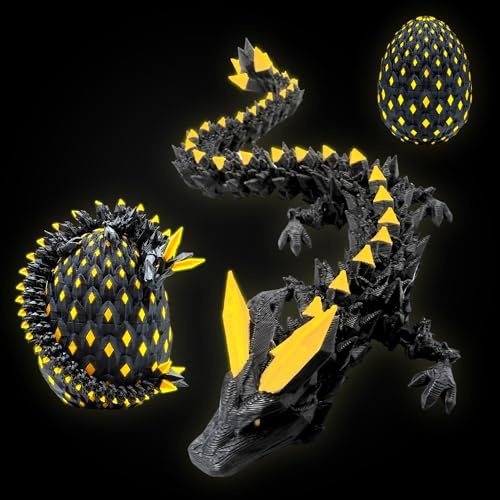 JoryHeim Drachenei mit Drache, Mystischer Kristall Drache im Ei, 10cm Realistisches Drachen Spielzeug für Sammler, Geburtstagsgeschenk