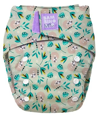 Bambino Mio, Revolutionäre Wiederverwendbare Windel, Schaukelndes Faultier - Nachhaltig, Öko-Tex, Waschbar, Baby und Kleinkind