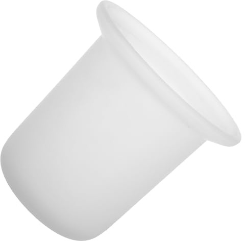 Vaso de Cristal Blanco para Escobilla Baño, Soporte Antideslizante | Almacenaje Multifuncional, Fácil Limpieza, Ahorro de Espacio, Uso Doméstico en Aseos