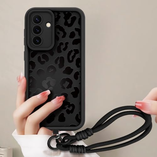AICISINGN Handyhülle für Samsung Galaxy S21 Hülle mit Armband Schnur, Handykette Schutzhülle mit Aesthetic Leopard Muster mit Kordel zum Umhängen Cover Case für Samsung S21, 01
