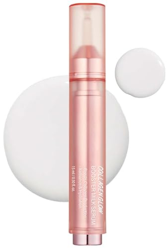 Collagen Glow Booster Milk Serum - Collagen Glow Serum - Kollagen Glow Gesichtsserum - Gesichtspflege serum Feuchtigkeit für strahlenden Glow, hydratisierende milchige Textur, Koreanische Kosmetik