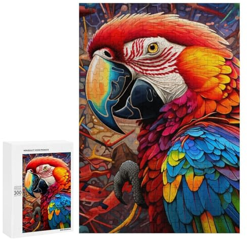 300 PCS Rätsel Für Teenager Colorful Macaw Portrait-1 Rätsel Für Teenager: Entspannungsspiele, Lustige Und Humorvolle Geschenke Zur Stressreduzierung 300 PCS