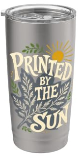 Cyanotype Botanical Fern Wildflower Art Stainless Steel Insulated Tumbler
