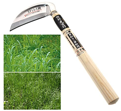 Japanische Handsichel Klinge Hinterschnitt Edelstahl Unkraut jäten Gartenwerkzeug Gartenarbeit Sichel Hergestellt in Japan